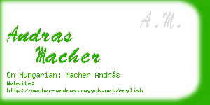 andras macher business card